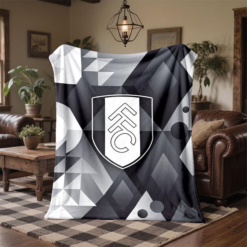 Fulham Football Print Flannel Blanket Soft Warm Sofa Bed Throw Blanket For Home Office Bedroom