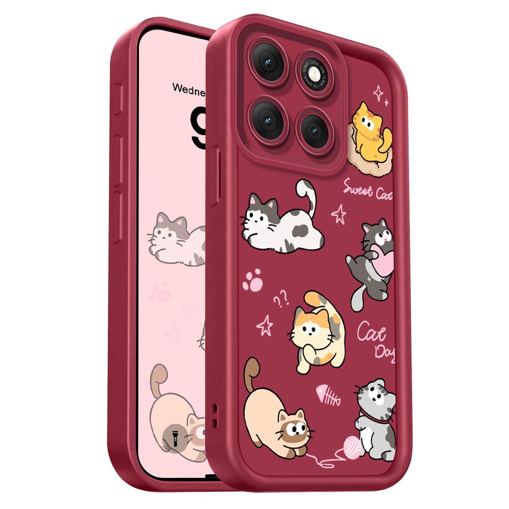 Игровой чехол для телефона с милым котиком для Motorola G86 G85 G84 G75 G60 G56 G54 G53 G52 G35 G34 G32 G30 G24 G22 G15 4G 5G Лестница Мягкий Co