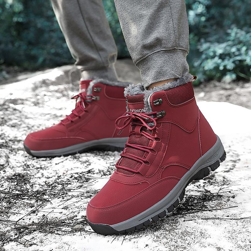 Men's Boots Winter Work Cotton Shoes Outdoor Wear-resistant Thick Sole Fashion Plush Warmth Casual Snow Boots for Women 2024