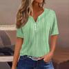 Women's T Shirt Tee Print Button Short Sleeve Daily Weekend Fashion Basic V- Neck Regular Top