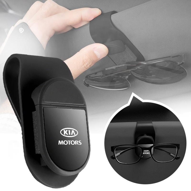 NAQF7 Car Sun Visor Mount Glasses Clip Sunglasses Storage Interior Decoration for KIA K3 K5 Sportege Picanto Optima Soul Ceed Sorento