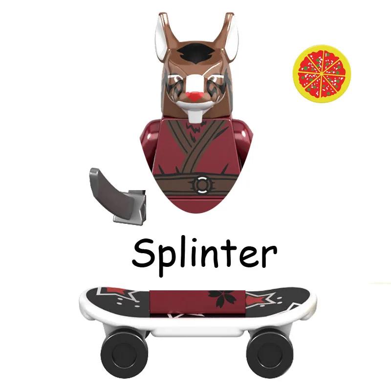 Большая распродажа!!! Черепашки-ниндзя Микеланджело Донателло Леонардо Рафаэль С пиццами Скейтборд Модель Фигурка Действия Блоки Игрушки для Детей