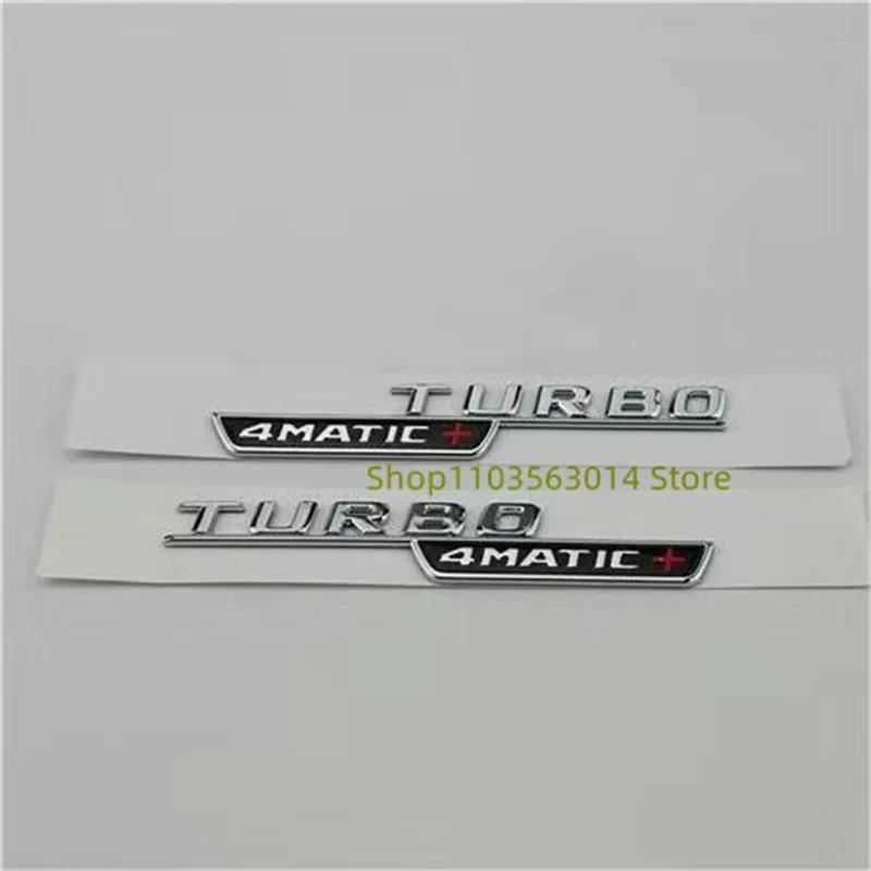 CHUG6 3D Flat Fo Turbo 4matic 4matic+ Plus Emblem for Mercedes Benz AMG GT E53 GLE53 A35 A45 CLA35 CLA45 GLA45 Car Fender Side Sticker