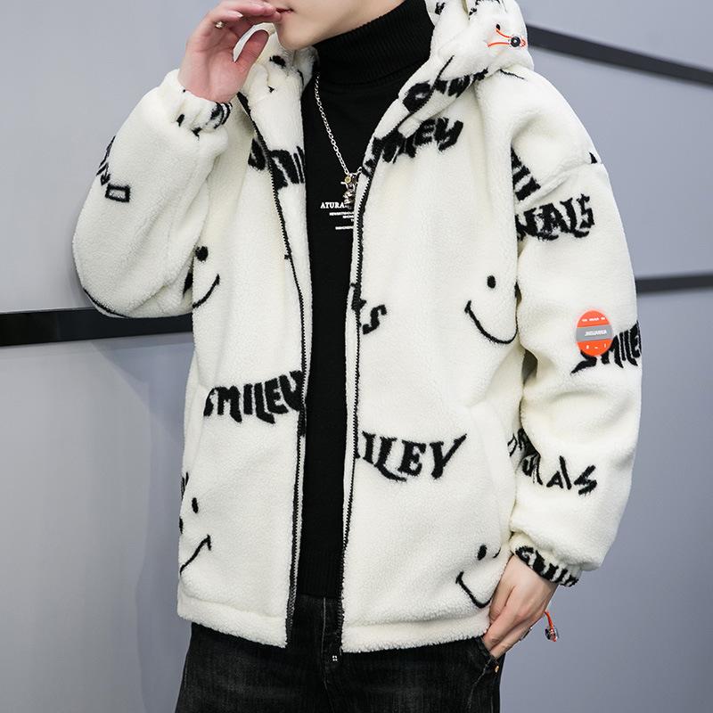 Зимняя флисовая куртка для мужчин, утолщенная и бархатистая для сохранения тепла, свободная куртка-толстовка с воротником-стойкой, куртка для подростка-студента