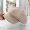 Solid Color Woolen Octagonal Hat Female Trendy British Retro Painter Beret Literary Newsboy Hat