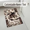 Western Animal Skull Theme Soft Crystal Velvet Rug Custom Name & Text Print Non Slip Floor Rug for Bedroom Living Room