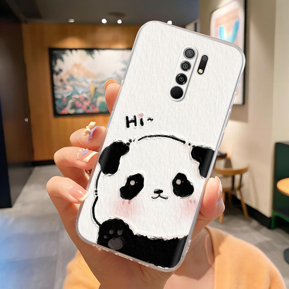 Чехол для телефона Xiaomi Redmi 9 Милый чехол для телефона с пандой для Redmi 9 Prime Redmi9 Чехлы Funda Мягкий силиконовый защитный чехол на заднюю панель