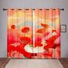 Chinese Gold Fish Blackout Window Curtains for Bedroom Living Room Bathroom Kicthen Door Hall Home Thick 2Pieces High Shading