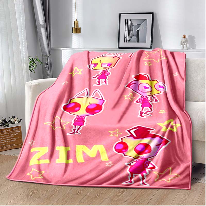 Одеяло с героями мультфильмов Invader ZIM Gir, уютное мягкое одеяло, одеяло для дивана, прочный декор для детей, женщин и мужчин, дорожное одеяло, мягкое покрывало