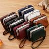 Women's Buckle Wallet Fashion Wrist Strap Short Coin Purse Retro Card Bags Large Capacity Multi Card Pocket Ladies Money Clip