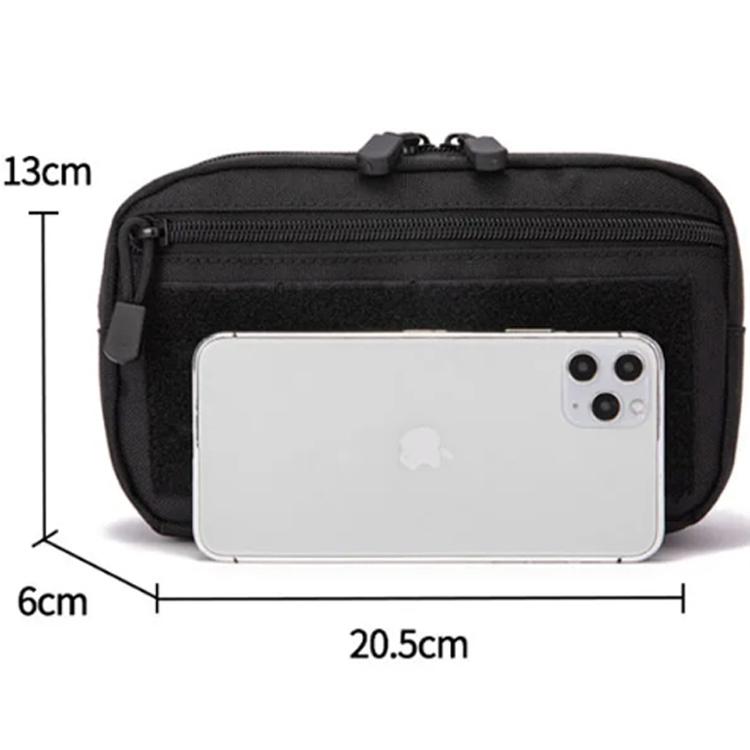 High Quality Tactical Molle Gear Pouch Admin EDC Tool Zipper Oxford Bag with Map Sleeve Attachment Laser Cut Small Utility Bag