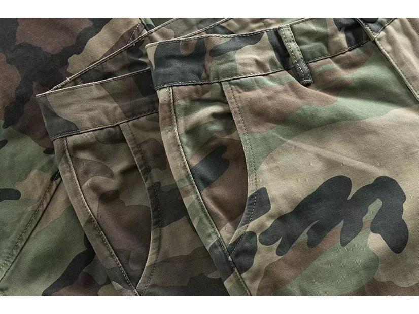 Мужские ретро камуфляжные джоггеры карго - Свободные повседневные брюки в военном стиле для уличной одежды и рабочей одежды