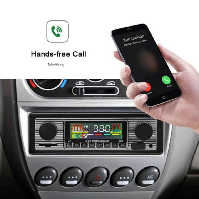 Автомобильный радиоприемник Bluetooth стерео аудио винтажный беспроводной MP3 мультимедийный плеер AUX USB FM 12 В классический стерео аудиоплеер