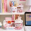 Plastic Stationery Organizer Compartment Design Convenient Makeup Brush Desk
