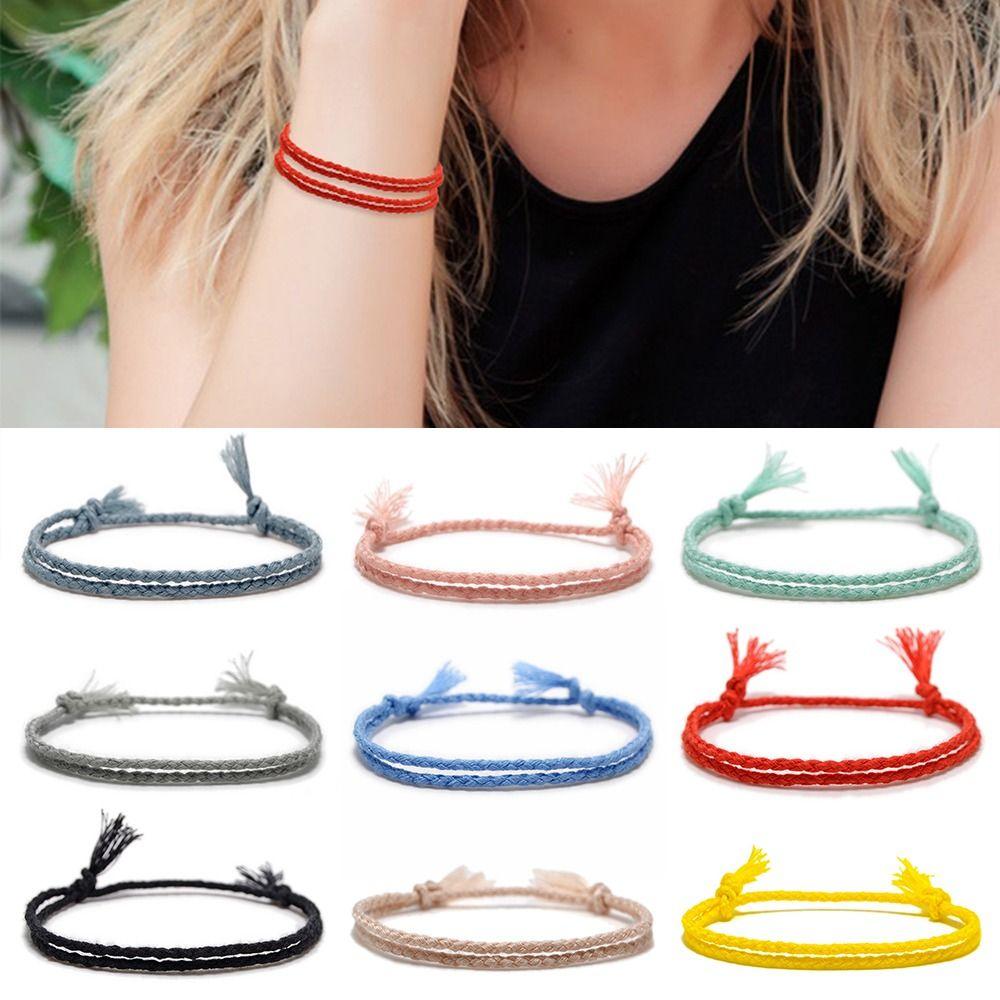Cotton Braided String Bracelet Multicolour Knotting String Hand Rope Gift Braid Bracelet Bestie