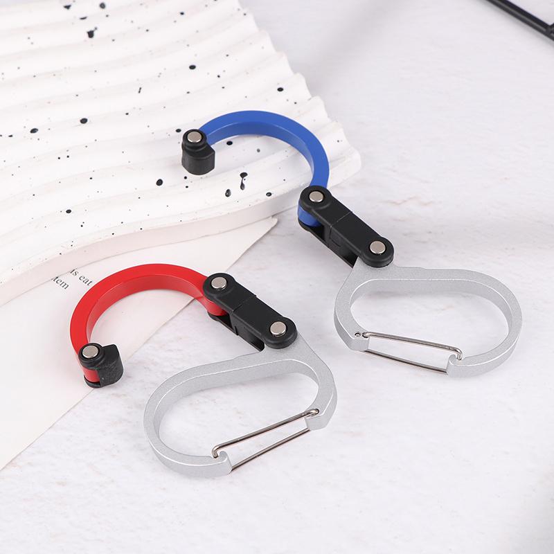 Multifunctional Aluminum Alloy D Type Carabiner 360 Degree Rotary Quick-Hanging Carabiner Buckle Hybrid Gear Clip Outdoor Gadget