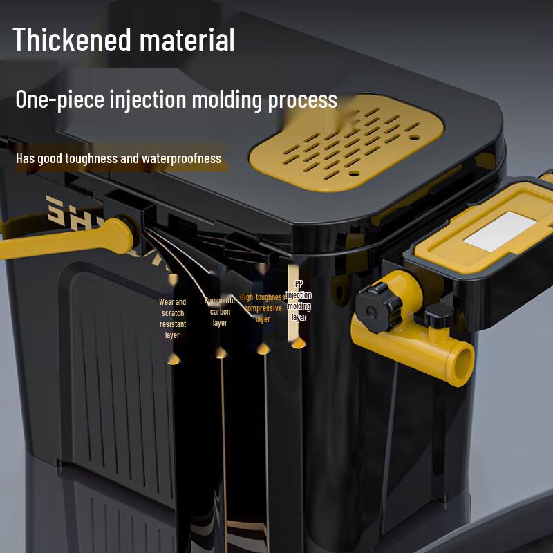 Многофункциональное ведро для рыбалки и ящик для снастей с сиденьем