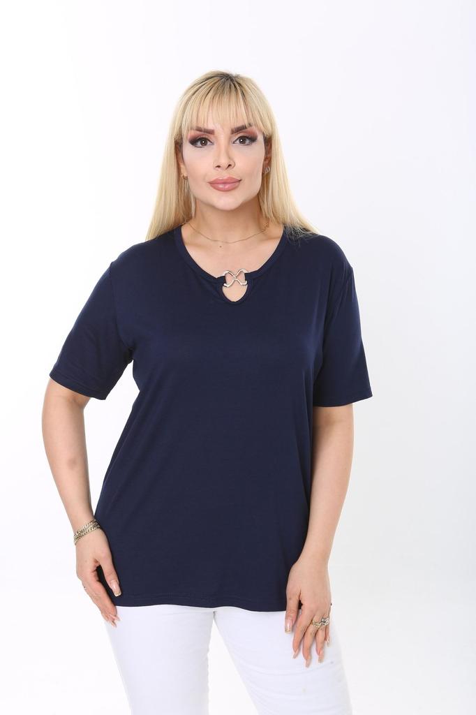 Женская блузка большого размера, детальная блузка с воротником больших размеров