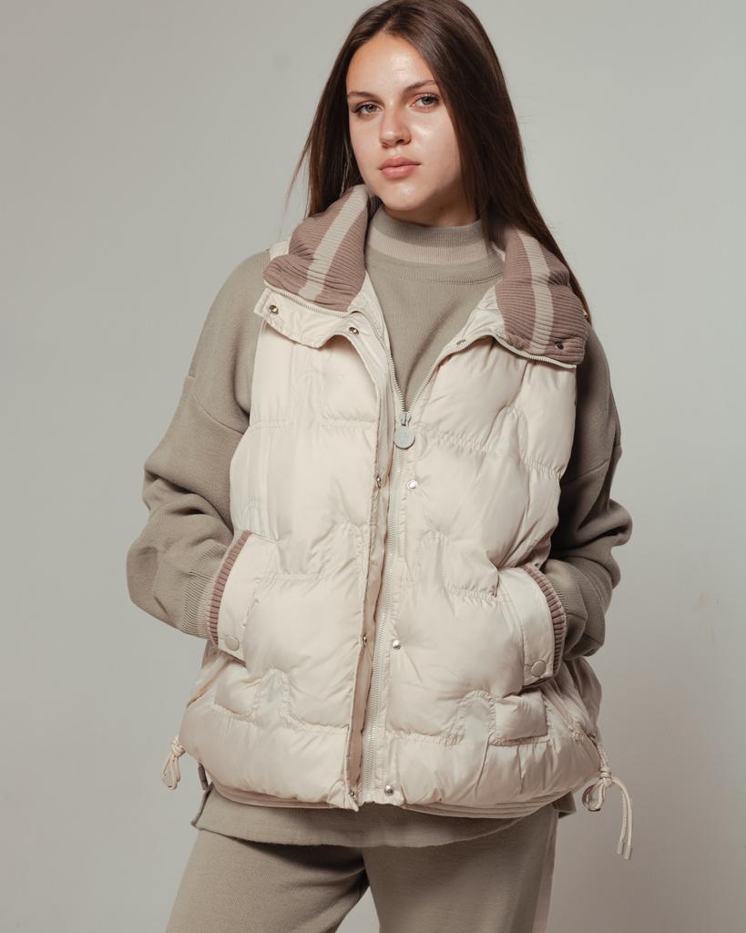 Костюм тройка RAW 37023 XL бежевый + олива (жилет, кофта, штаны)