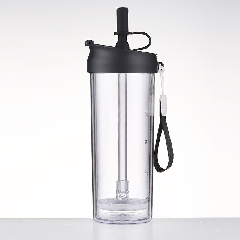 Пластиковая бутылка для воды, портативная, с трубочкой, ситечко для фруктов, чашка для чая, сока, фитнеса, спорта, отдыха на природе, бутылки для путешествий, чайник, прозрачный