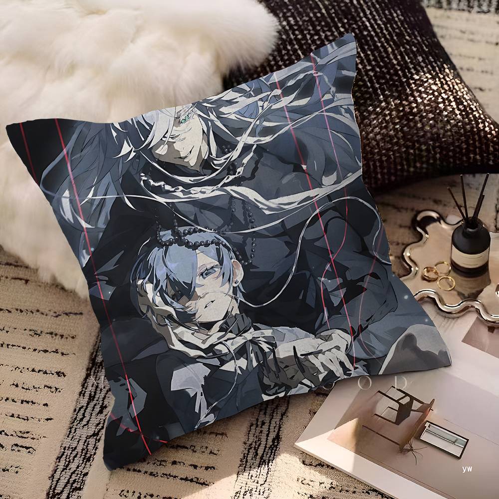 B-Black B-Butler Japanese Anime Personalized Pillow Cover Kids Bedroom Wild Party Decor Pillowcase Kid Birthday Shower Gift