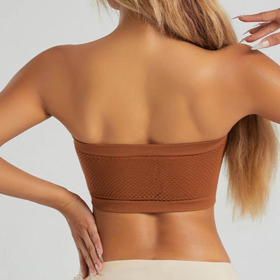 Strapless Bra for Women Front Closure Non-Slip Padded Bandeau Bra Wireless Push Up Bralette Seamless Tube Top