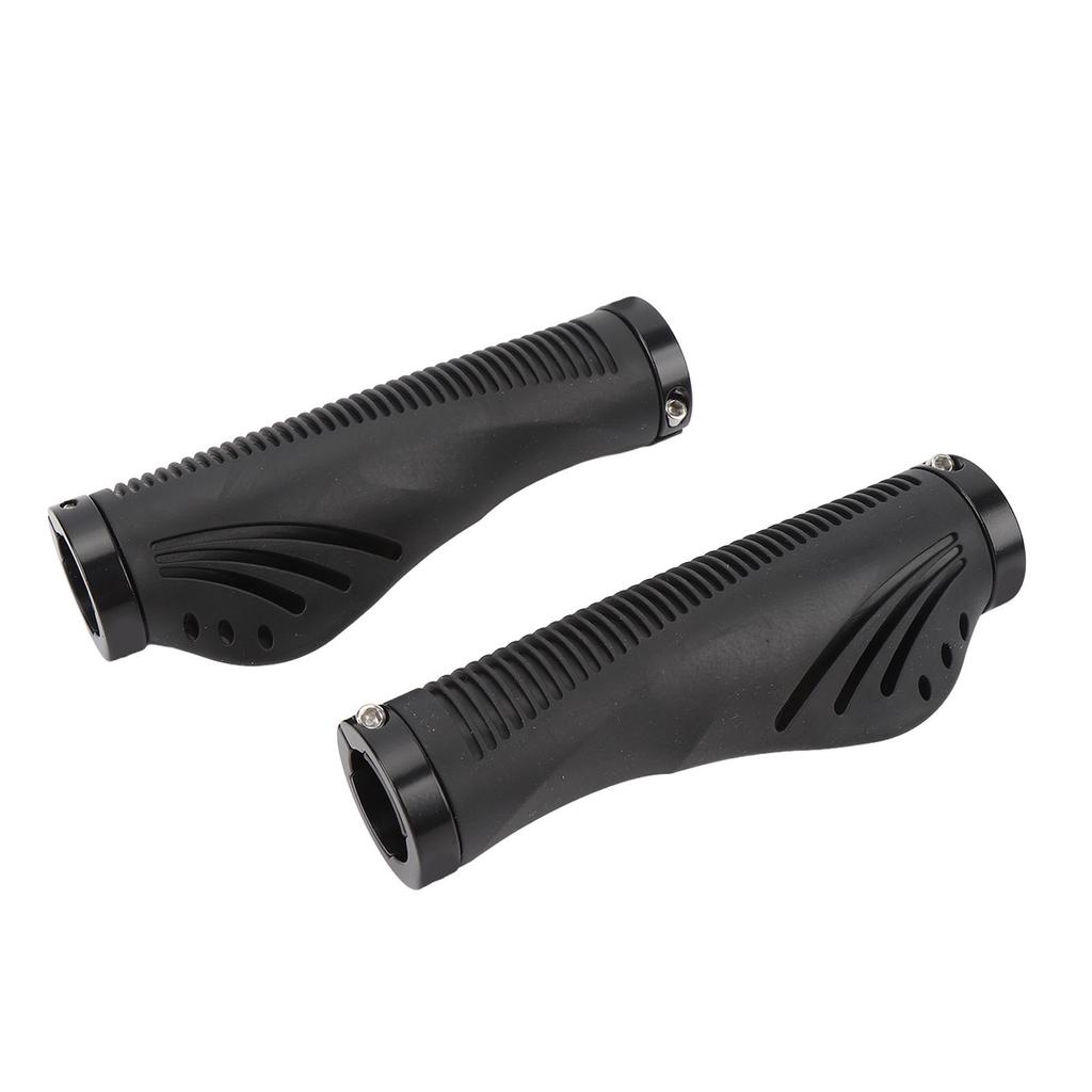 Cycle Handle Grips Aluminium Alloy and Rubber Double End Locking Mountain Cycle Handlebar Grips
