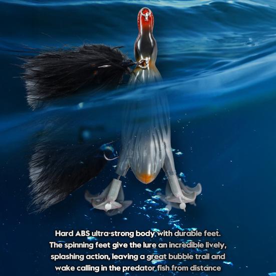10,5 см/28 г твердая приманка для ловли утки с перьевым крючком и подвижными ножками бионическая искусственная приманка для пресноводной и соленой рыбалки