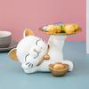 Статуэтка кошки из смолы, поднос-держатель для ключей на стол, скульптура для декора гостиной, органайзер для ключей, настольное украшение для прихожей