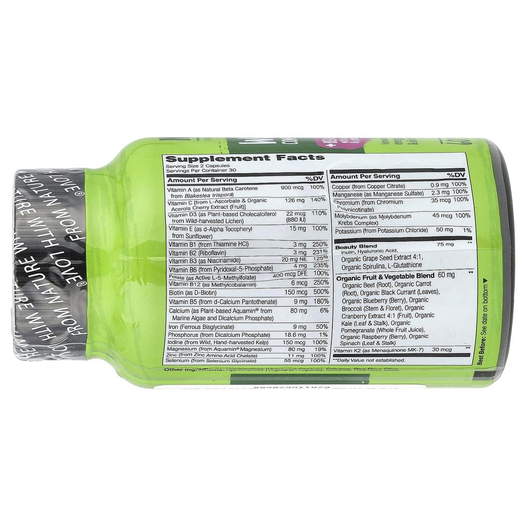 Natural Food Complete Multivitamin + Beauty Blend, 60 Veggie Capsules