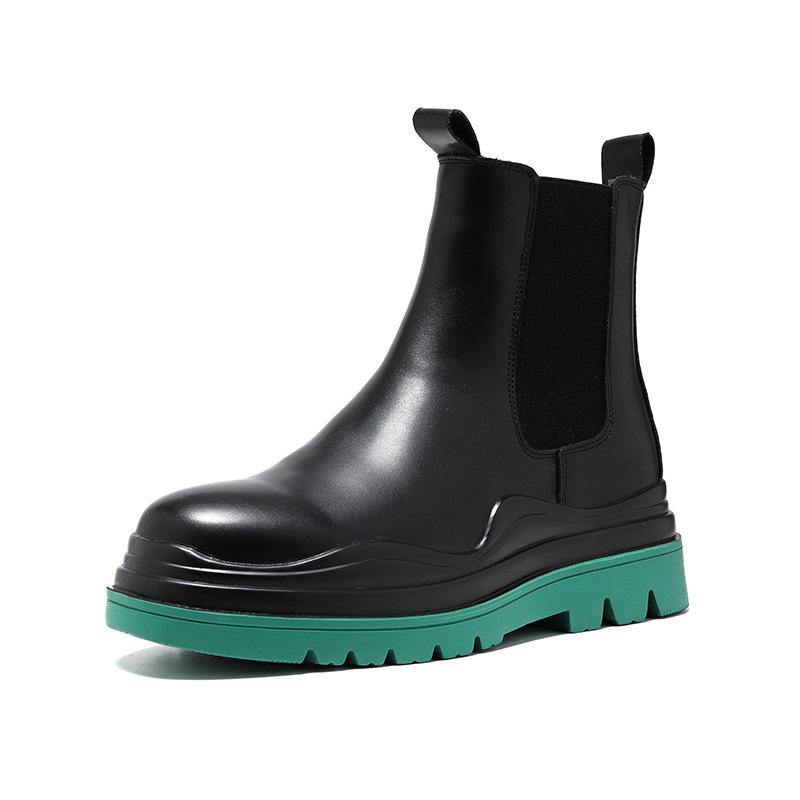 Chelsea High Top Martin Boots Men's Smoke Boots Increase Height British Warm Autumn and Winter Leather Boots 59002-R