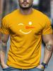 Winking Carrot Nose Snowunisex Face Graphic Print Unisexs Crew Neck Short Sleeve Tee Soft Street Daily Basic Casual Outfit Daily Wear