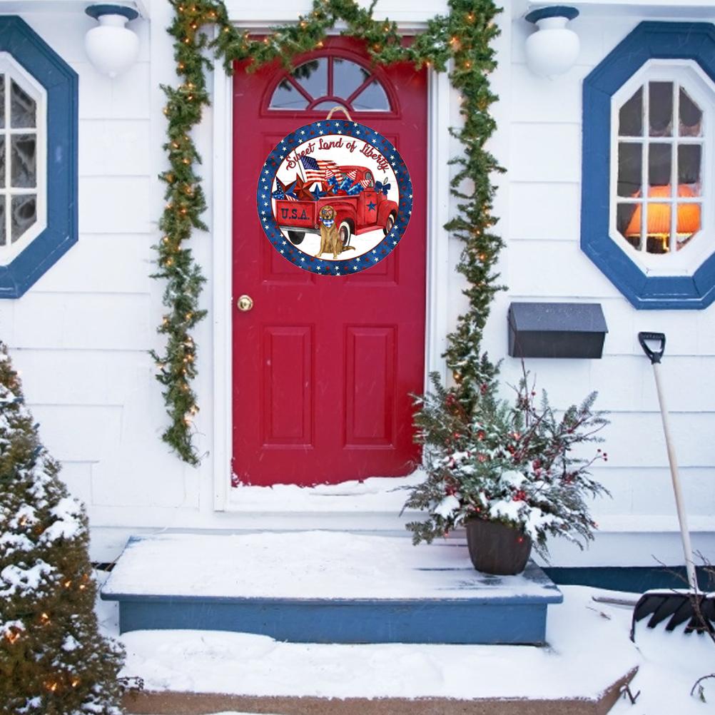 4th of July Wooden Sign Memorial Day Patriotic Sign Independence Day Decoration for Home Wall Front