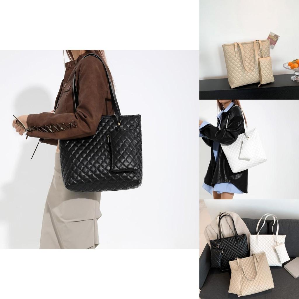 Stylish Large Capacity Quilted Shoulder Tote Bag For Women Urban Chic Handbag 2023 Trend