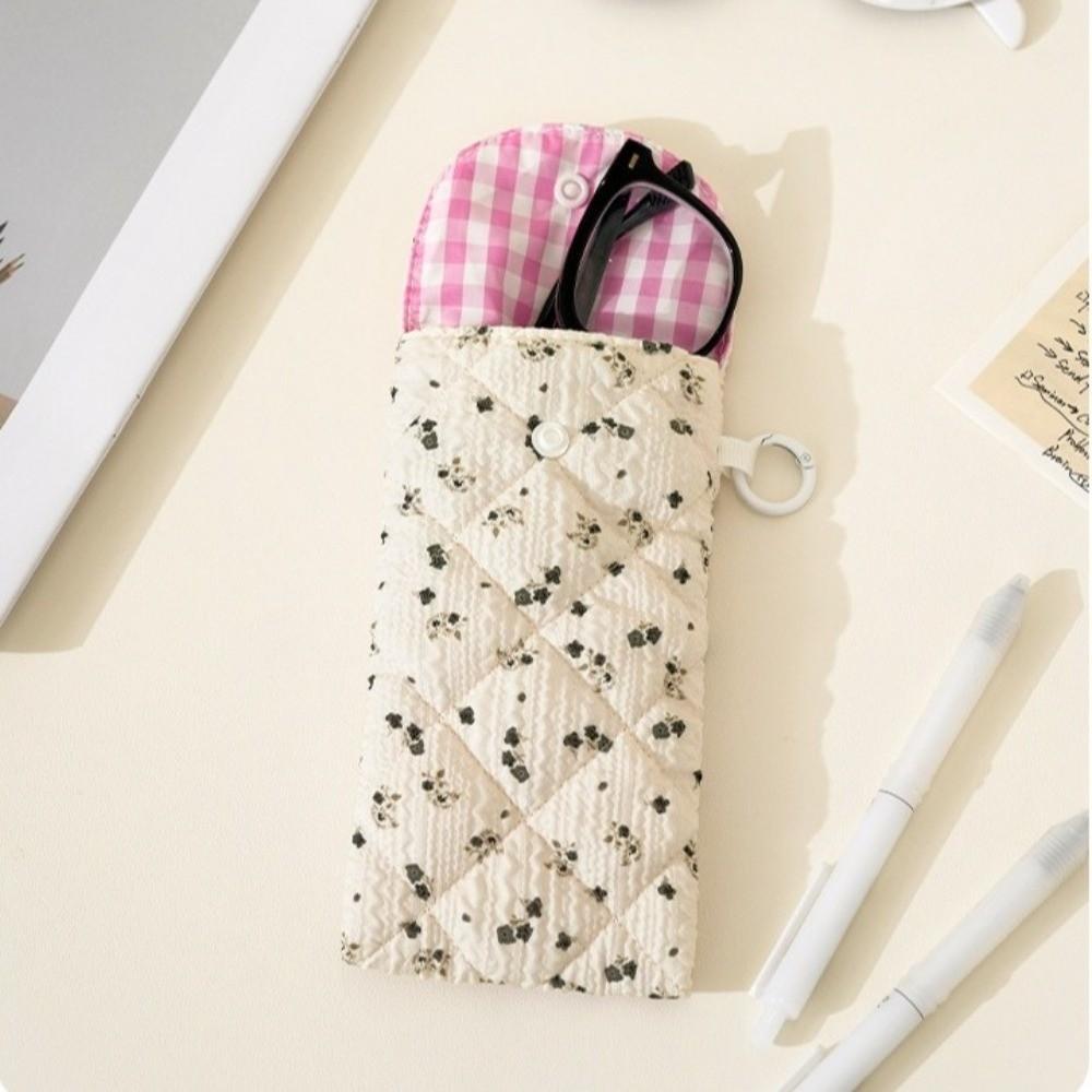 Bow-print Eyeglasses Storage Bag Soft Anti Scratch Padded Glasses Case Portable Crush Proof Travel Sunglasses Protective Cover
