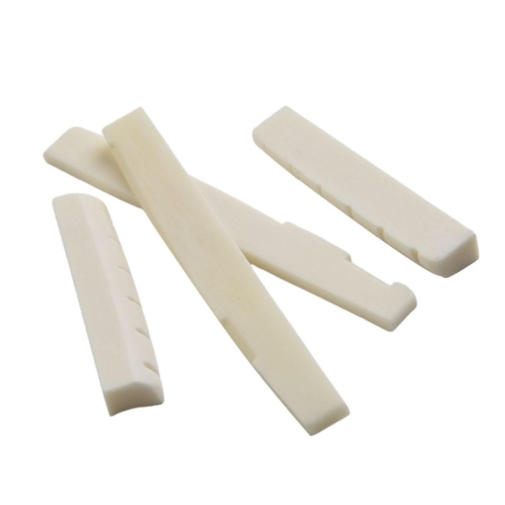 2 Sets Of 4 Pcs 6 String Acoustic Guitar Bone Bridge Saddle 72mm and Nut 43mm