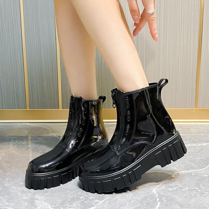 Резиновые сапоги для женщин, непромокаемая обувь для дождя, противоскользящие галоши на платформе, садовые сапоги для дождя