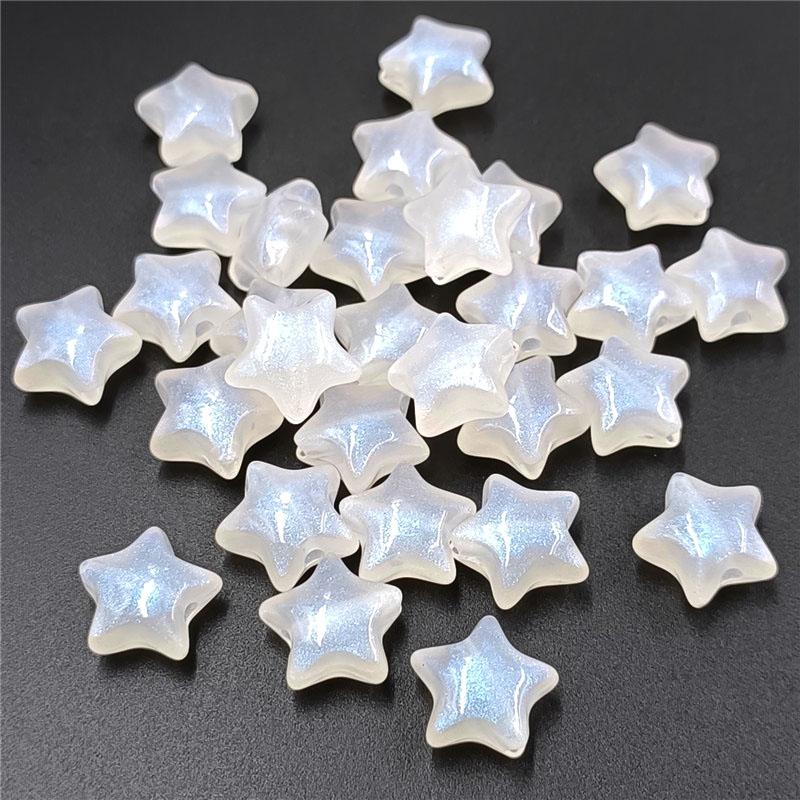 Звездная мода, изящное сверкающее ожерелье из акрила своими руками, 10 шт., серьги-подвески, цветные бусины для изготовления пентаграмм, ювелирные аксессуары