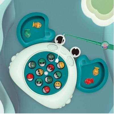 Children'S Fishing Toys Pussy Cat Magnetic Fish Electric Rotating Fishing Competition