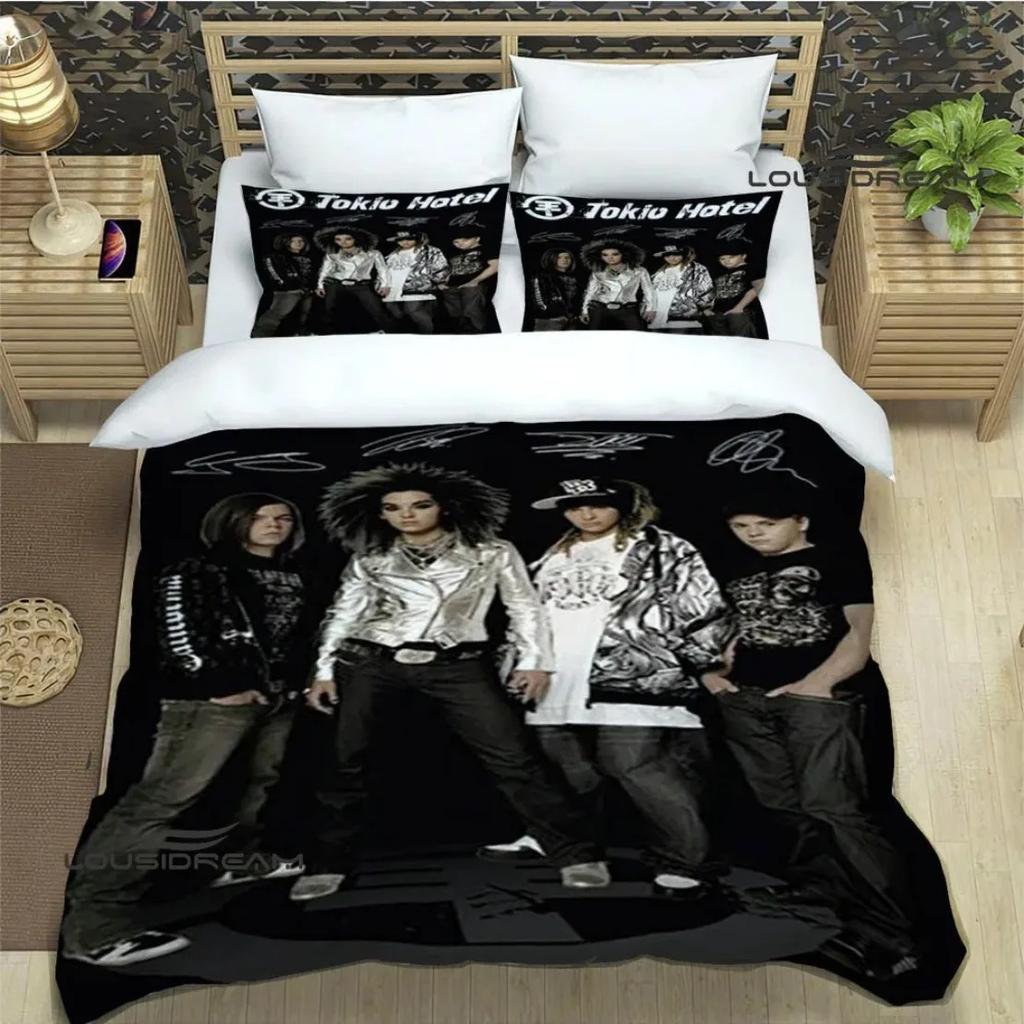 Постельное белье с принтом группы Tokio Hotel Комплект пододеяльника для рок-группы HD чехол для одеяла для детских комплектов постельного белья Постельное белье Декор спальни