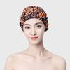 Swimming Cap Female Diamond Flower Handmade Three-dimensional Hand-stitched Three-layer Flower Does Not Strangle The Head Double Fabric Swimming Spa