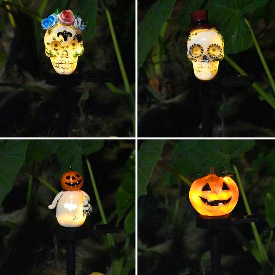 Солнечный тыквенный фонарь Хэллоуин садовый фонарь Джек-о'-фонарь колышек уличный водонепроницаемый фонарь-череп