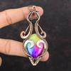 Rainbow Solar Quartz Druzy Pendant Copper Wire Wrapped Pendant Handmade Jewelry Real Gemstone Pendant Wonderful Copper Jewelry Gift For Mom