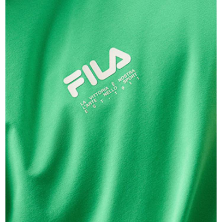Fila Серия Фитнес Принт Буква Дышащая Футболка с Коротким Рукавом Спортивная с Круглым Вырезом Мужская Топы Виноградно-Зеленый A11M421120FGN