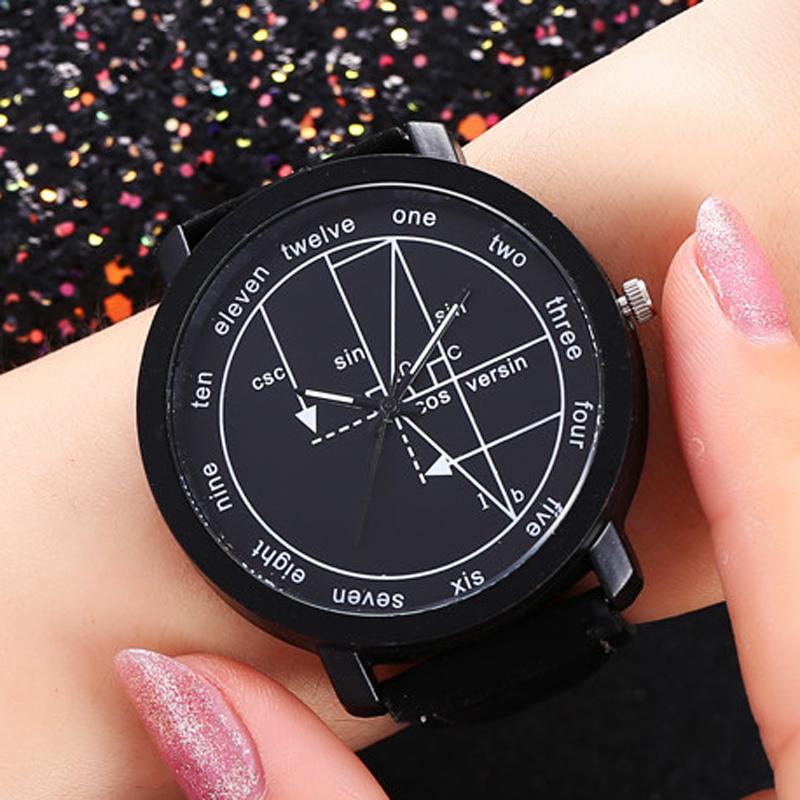 Unisex Watch Fashion Creative Interesting Mathematical Formula Dial Quartz Wristwatches Women Gilrs Ladies Students Watches