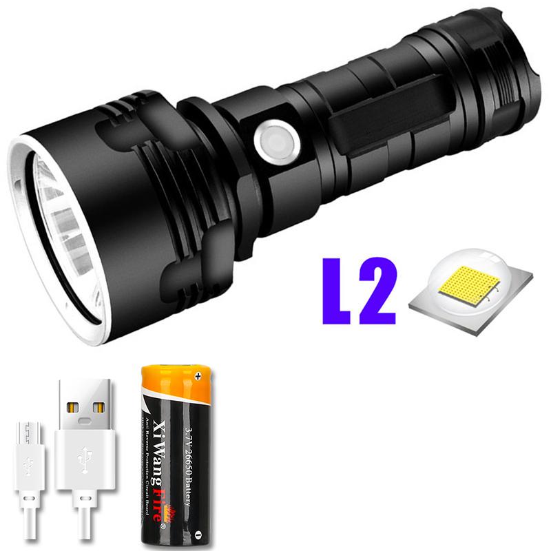 Most Powerful LED Flashlight XM-L2 XHP70 Outdoor LightingTactical Torch USB Rechargeable  Waterproof Lamp Ultra Bright Lantern