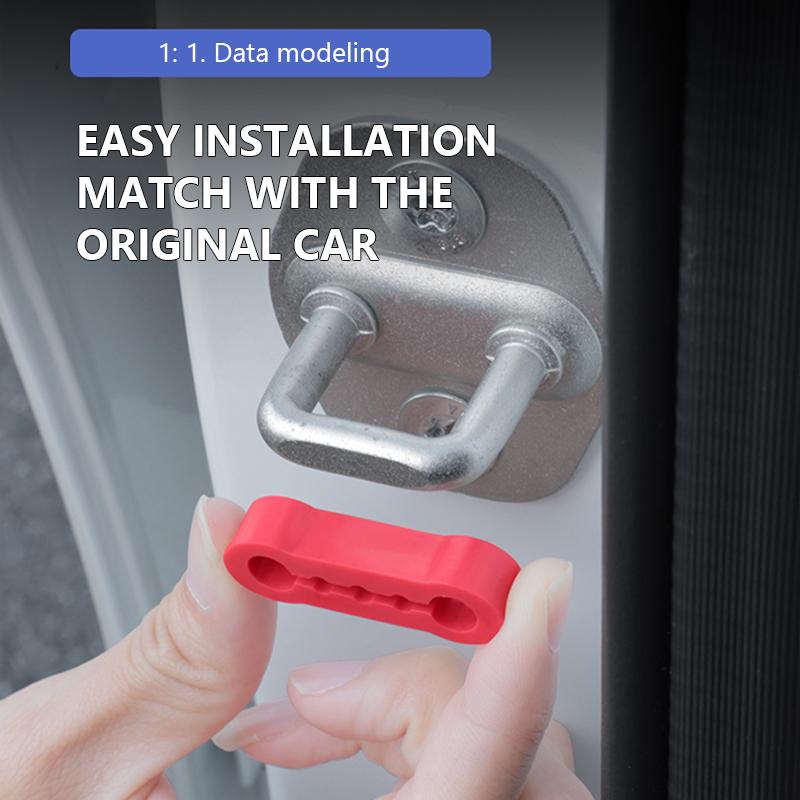 Силиконовые амортизирующие накладки на замки дверей автомобиля - Виброгасящие бесшумные демпферы (4 шт)