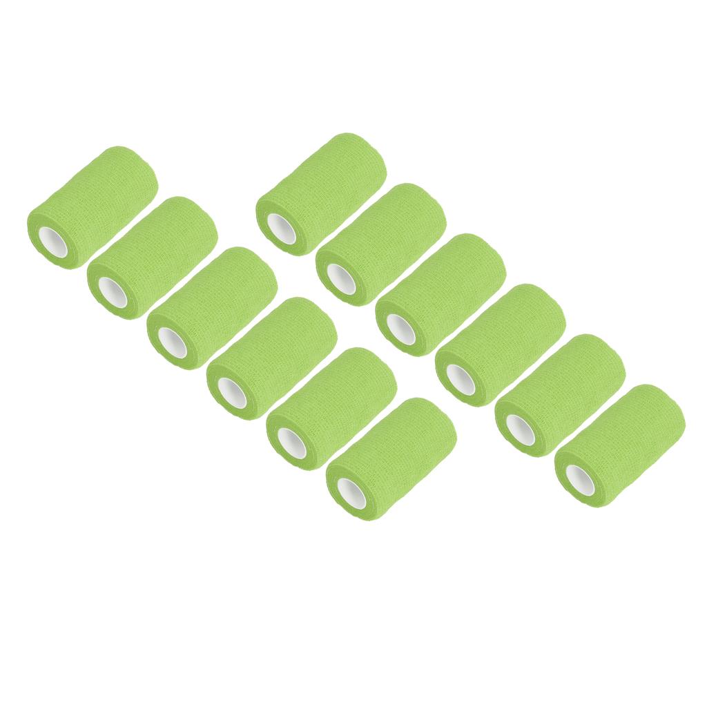 12 шт. Бинт-обмотка Натуральный латекс Эластичная самоклеящаяся обмотка для коров, собак, лошадей 10 см Зеленый
