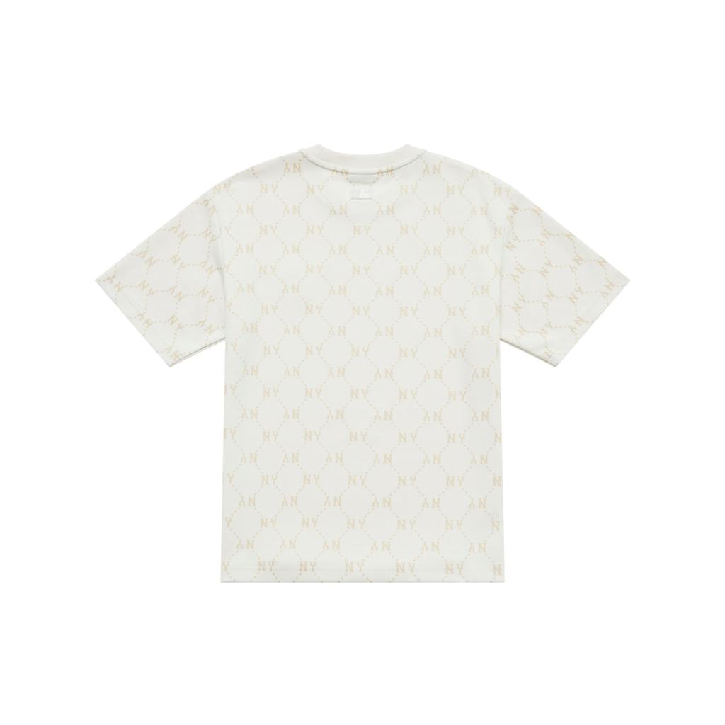 Новая коллекция MLB MONOGRAM Футболка New York Yankees SS25 Унисекс Слоновая кость 3ATSM0153-50IVS