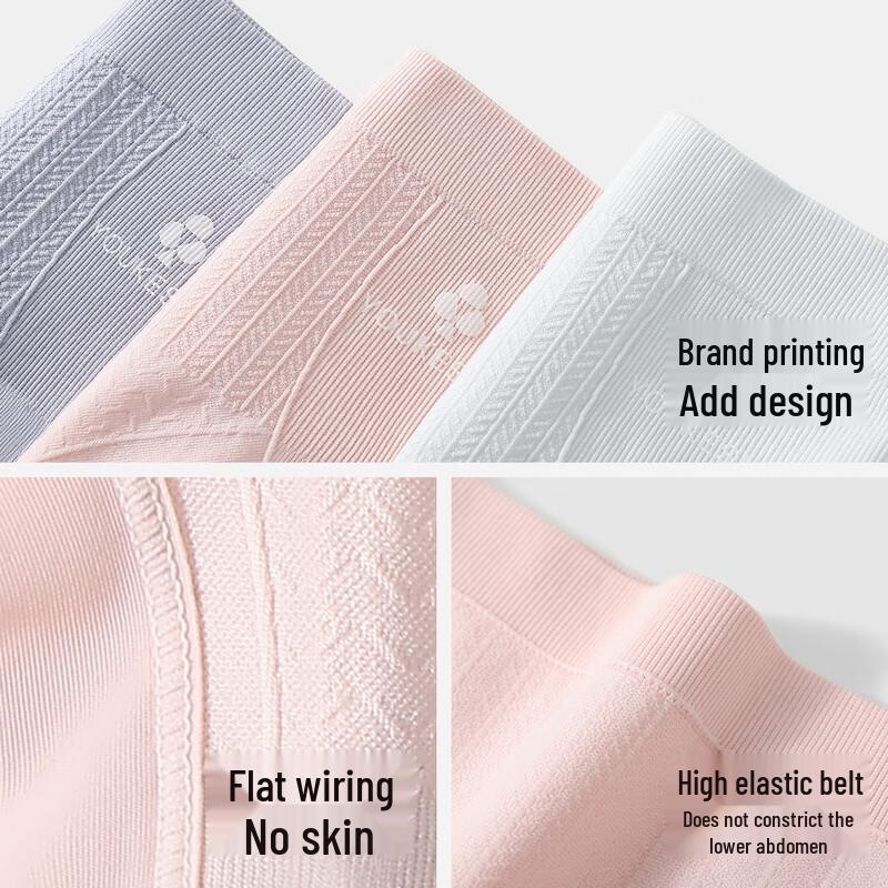 YOUKESHU Women's 10A Antibacterial Cotton Crotch Mid-High Waist Briefs (3-Pack)